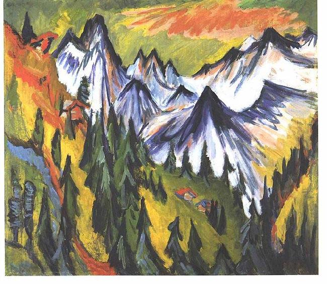 Ernst Ludwig Kirchner mountain top oil painting image